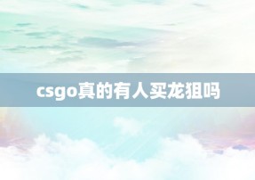 csgo真的有人买龙狙吗