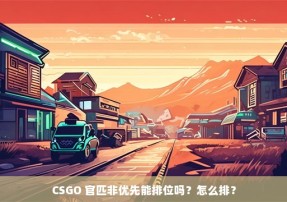 CSGO 官匹非优先能排位吗？怎么排？