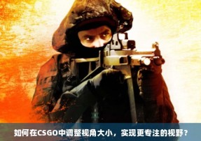 如何在CSGO中调整视角大小，实现更专注的视野？