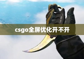 csgo全屏优化开不开