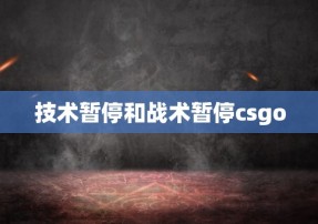 技术暂停和战术暂停csgo