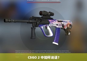 CSGO 2 中如何说话？