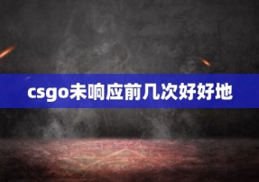 csgo未响应前几次好好地