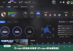 打csgo2的游戏本推荐 (打csgo2的电脑配置)