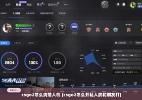 csgo2怎么清楚人机 (csgo2怎么开私人房和朋友打)