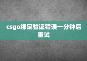 csgo绑定验证错误一分钟后重试