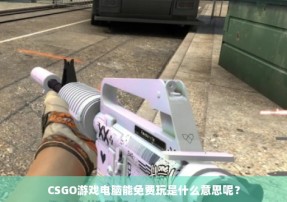 CSGO游戏电脑能免费玩是什么意思呢？