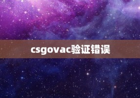 csgovac验证错误