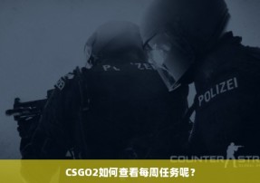 CSGO2如何查看每周任务呢？