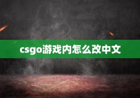 csgo游戏内怎么改中文