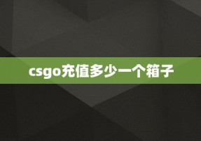 csgo充值多少一个箱子