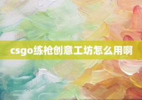 csgo练枪创意工坊怎么用啊