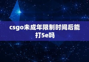 csgo未成年限制时间后能打5e吗