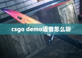 csgo demo语音怎么听