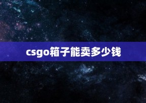 csgo箱子能卖多少钱