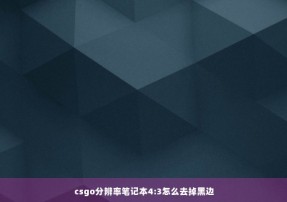 csgo分辨率笔记本4:3怎么去掉黑边