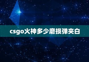 csgo火神多少磨损弹夹白