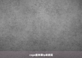 csgo服务器ip进房间