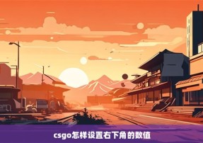 csgo怎样设置右下角的数值