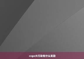 csgo大行动有什么奖励