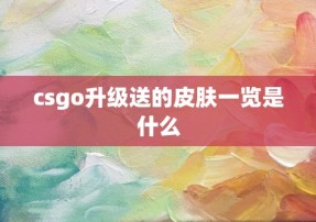 csgo升级送的皮肤一览是什么