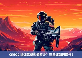 CSGO2 验证完整性知多少？究竟该如何操作？