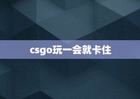 csgo玩一会就卡住