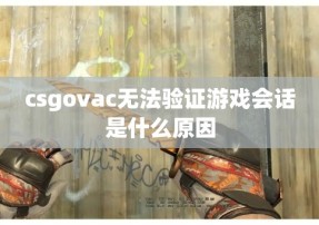 csgovac无法验证游戏会话是什么原因