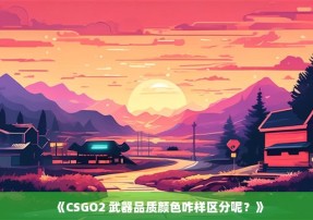 《CSGO2 武器品质颜色咋样区分呢？》