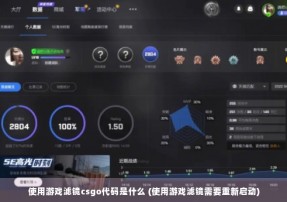 使用游戏滤镜csgo代码是什么 (使用游戏滤镜需要重新启动)