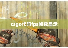 csgo代码fps帧数显示