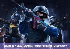 全民神器？平民玩家如何仅需很少钱就能玩转CSGO？