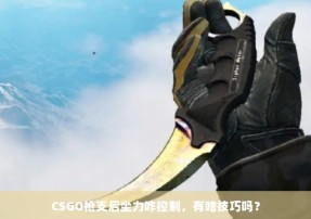 CSGO枪支后坐力咋控制，有啥技巧吗？