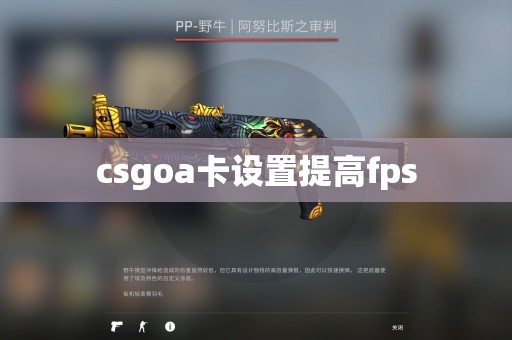 csgoa卡设置提高fps