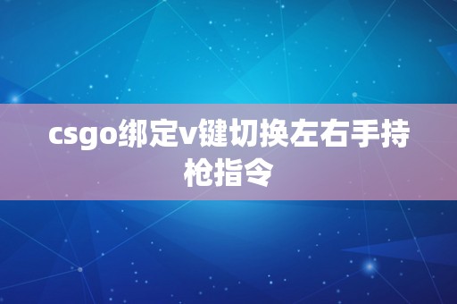 csgo绑定v键切换左右手持枪指令