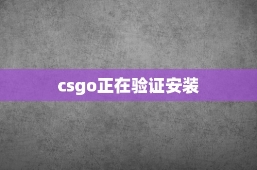 csgo正在验证安装