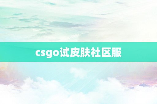 csgo试皮肤社区服