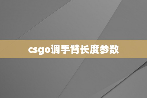 csgo调手臂长度参数