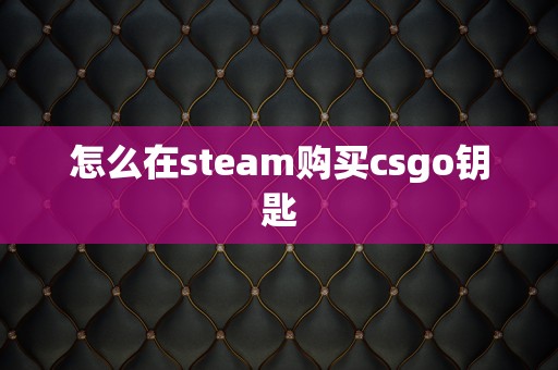 怎么在steam购买csgo钥匙