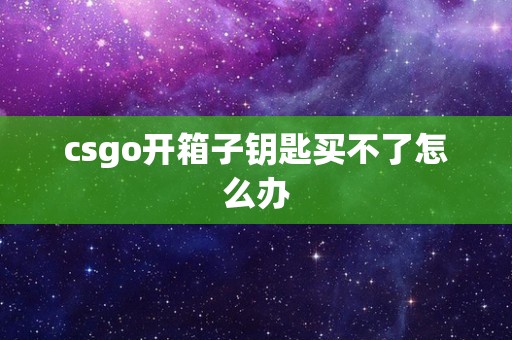 csgo开箱子钥匙买不了怎么办