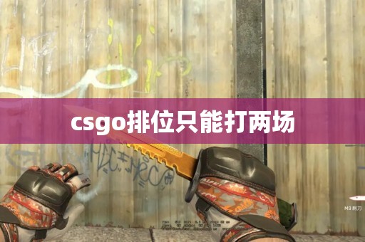 csgo排位只能打两场