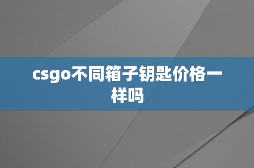 csgo不同箱子钥匙价格一样吗