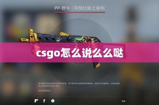 csgo怎么说么么哒