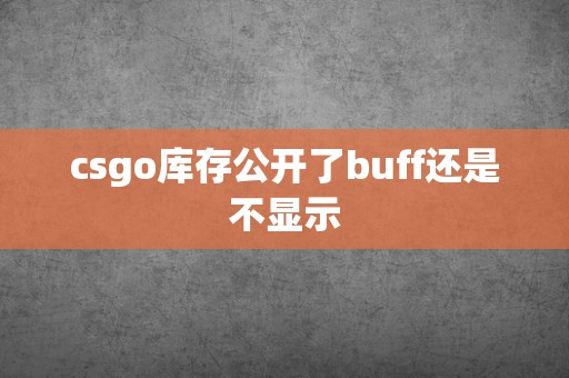 csgo库存公开了buff还是不显示