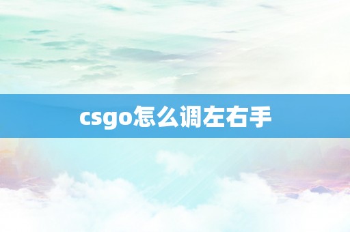 csgo怎么调左右手