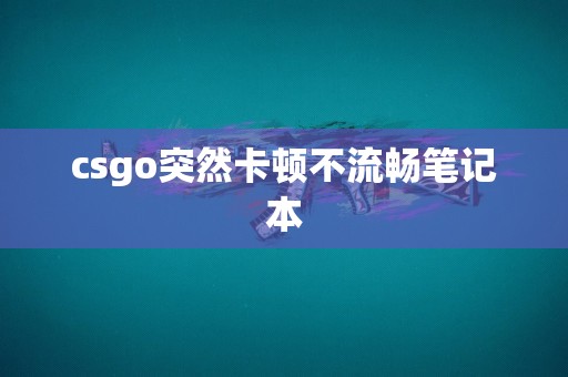 csgo突然卡顿不流畅笔记本