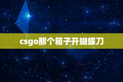 csgo那个箱子开蝴蝶刀