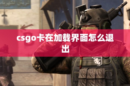 csgo卡在加载界面怎么退出