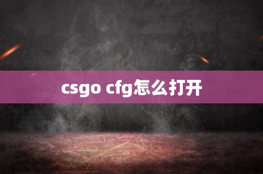 csgo cfg怎么打开