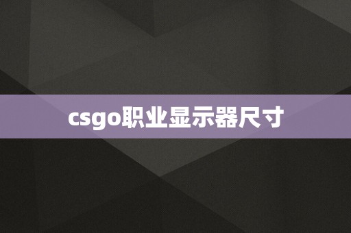 csgo职业显示器尺寸